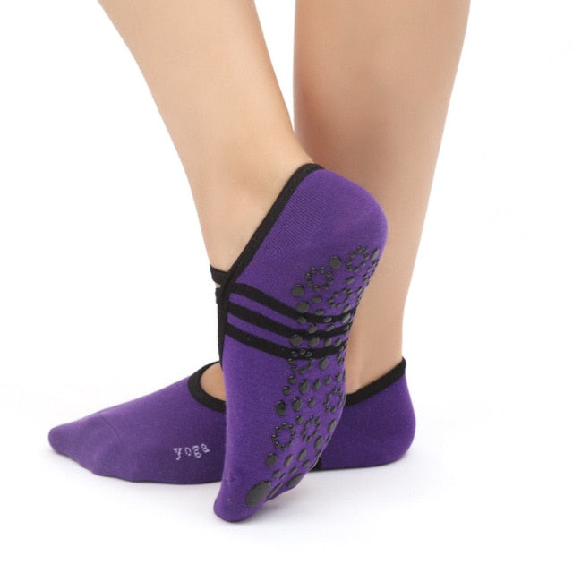 Women Anti-Slip Bandage Cotton Sports Yoga Socks