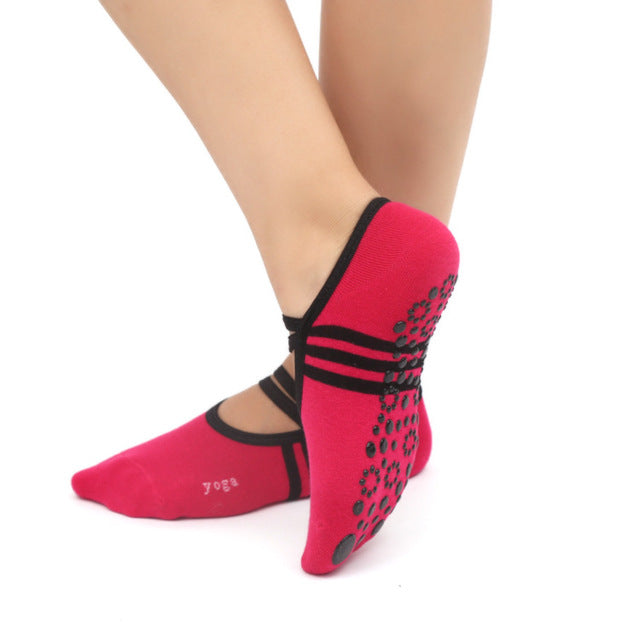 Women Anti-Slip Bandage Cotton Sports Yoga Socks