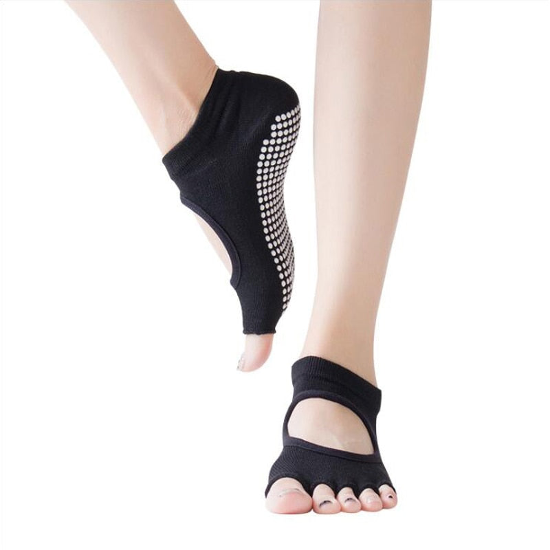 Women Yoga Socks Half Toe Backless