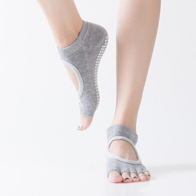 Women Yoga Socks Half Toe Backless