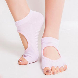 Women Yoga Socks Half Toe Backless