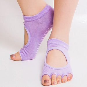 Women Yoga Socks Half Toe Backless