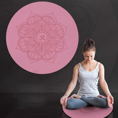 Thickness Round Yoga Mat Meditation Natural Rubber