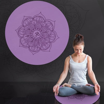 Thickness Round Yoga Mat Meditation Natural Rubber