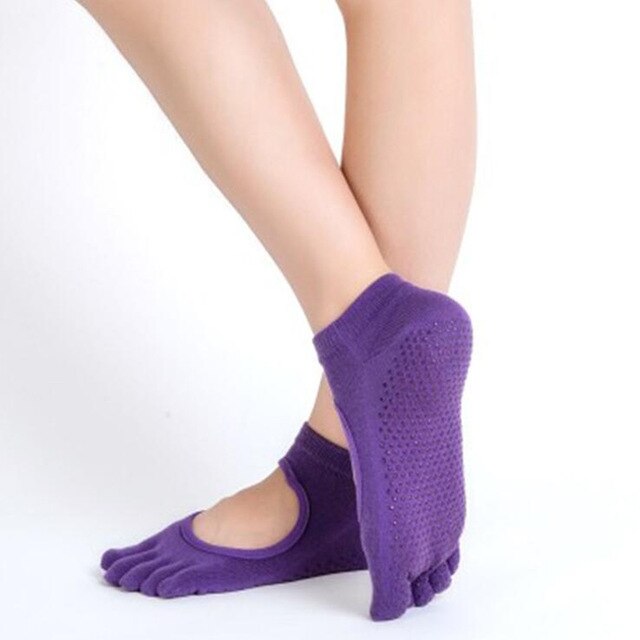 Women Yoga Socks Backless Five Fingers