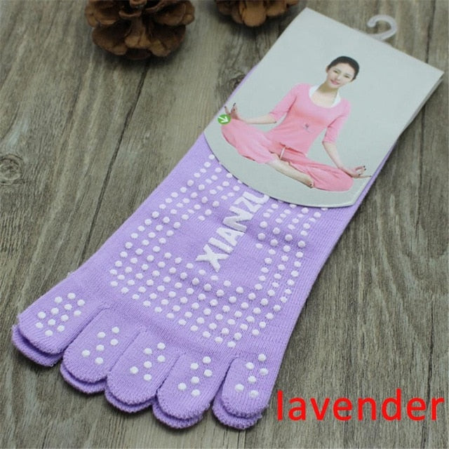 Women Anti-skid Autumn Winter Sports Yoga Toe Socks