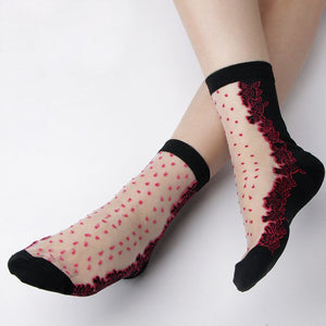 Crystal Glass Silk Fitness Yoga Socks