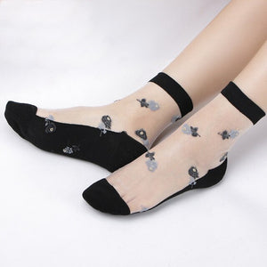 Crystal Glass Silk Fitness Yoga Socks