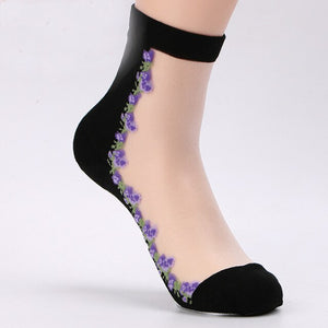 Crystal Glass Silk Fitness Yoga Socks