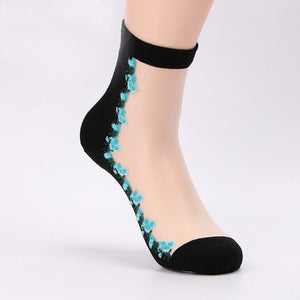 Crystal Glass Silk Fitness Yoga Socks